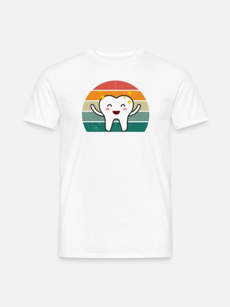 zahnärztin zahn zähne bohrer bohren zahn zahnarzt - Männer T-Shirt - Weiß