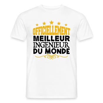 Ingénieur | le Meilleur Ingénieur cadeau Ingénieur - T-shirt homme - blanc - Devant - AI Model Male 178 dark (178cm)