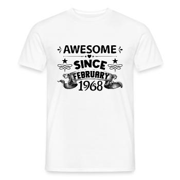 February 1968 | Awesome 1968 | born in February - T-shirt homme - blanc - Devant - AI Model Male 178 dark (178cm)
