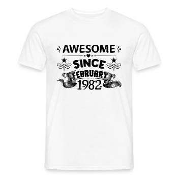 February 1982 | Awesome 1982 | born in February - T-shirt homme - blanc - Devant - AI Model Male 178 dark (178cm)