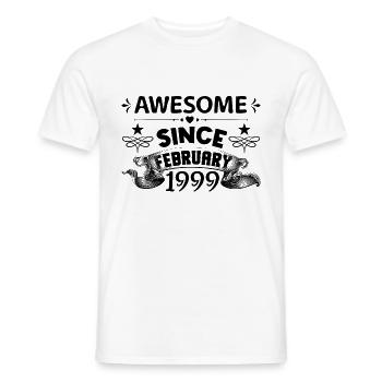 February 1999 | Awesome 1999 | born in February - T-shirt homme - blanc - Devant - AI Model Male 178 dark (178cm)