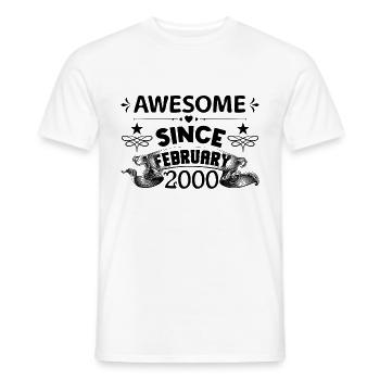 February 2000 | Awesome 2000 | born in February - T-shirt homme - blanc - Devant - AI Model Male 178 dark (178cm)