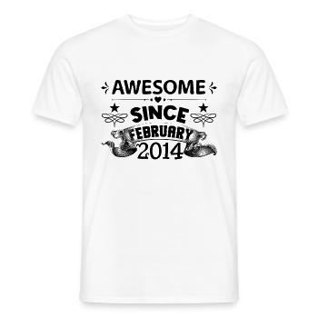 February 2014 | Awesome 2014 | born in February - T-shirt homme - blanc - Devant - AI Model Male 178 dark (178cm)