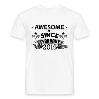 February 2015 | Awesome 2015 | born in February - T-shirt homme - blanc - Devant - AI Model Male 178 dark (178cm)