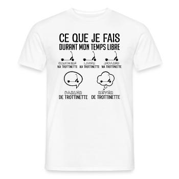 Trottinette | Cadeau fan de Trottinette - T-shirt homme - blanc - Devant - AI Model Male 178 dark (178cm)