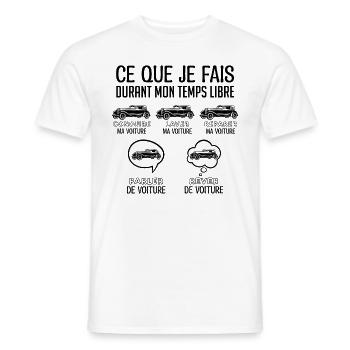 Voiture cadeau pour fan de voiture | Voiture vinta - T-shirt homme - blanc - Devant - AI Model Male 178 dark (178cm)