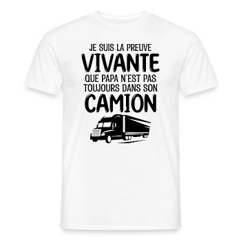 Papa chauffeur de camion fan de camion !! - T-shirt homme - blanc - Devant - AI Model Male 178 dark (178cm)