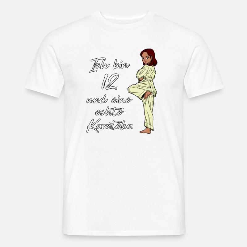 Ich bin 12 - Mädchen Karate - Männer T-Shirt - Weiß