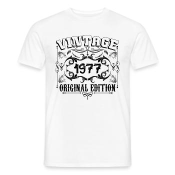1977 | Vintage Aged Original 1977 birthday gift - T-shirt homme - blanc - Devant - AI Model Male 178 dark (178cm)