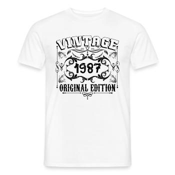 1987 | Vintage Aged Original 1987 Geburtstagsgeschenk - Männer T-Shirt - Weiß - Vorne - AI Model Male 178 dark (178cm)