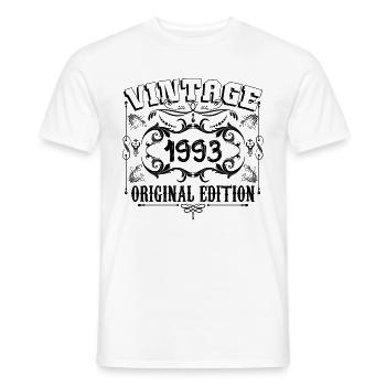 1993 | Vintage Aged Original 1993 birthday gift - T-shirt homme - blanc - Devant - AI Model Male 178 dark (178cm)