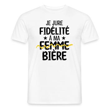 accro à la bière | cadeau pour un accro bières - T-shirt homme - blanc - Devant - AI Model Male 178 dark (178cm)