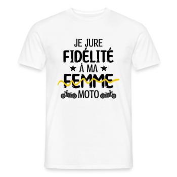 Motard Moto fan de moto | Motard - T-shirt homme - blanc - Devant - AI Model Male 178 dark (178cm)