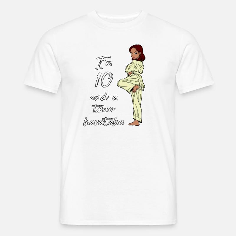 Ich bin 10 - Mädchen Karate - Männer T-Shirt - Weiß