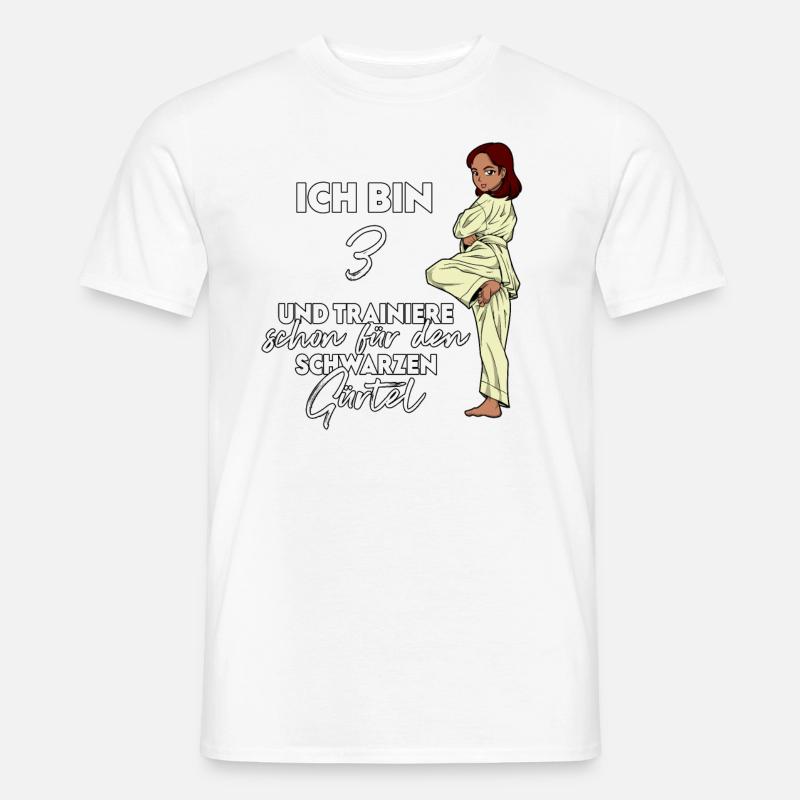 Ich bin 3 - Mädchen Karate - Männer T-Shirt - Weiß