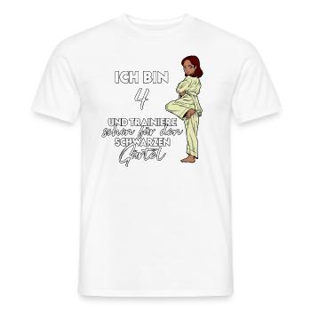 Ich bin 4 - Mädchen Karate - Männer T-Shirt - Weiß - Vorne - AI Model Male 178 dark (178cm)