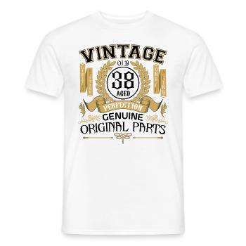Vintage 38 ans - cadeau d’anniversaire 38 ans !!! - T-shirt homme - blanc - Devant - AI Model Male 178 dark (178cm)