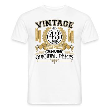 Vintage 43 ans - cadeau d’anniversaire 43 ans !!! - T-shirt homme - blanc - Devant - AI Model Male 178 dark (178cm)