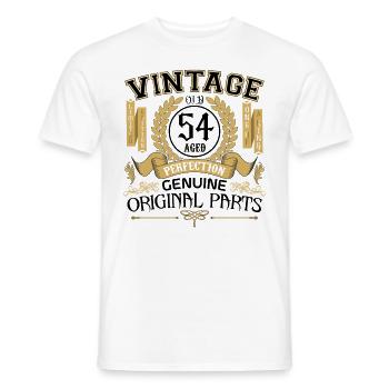 Vintage 54 years - birthday gift 54 years !!! - Men's T-Shirt - white - Front - AI Model Male 178 dark (178cm)