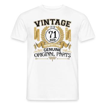 Vintage 71 years - birthday gift 71 years !!! - Men's T-Shirt - white - Front - AI Model Male 178 dark (178cm)