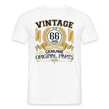 Vintage 66 years - birthday gift 66 years !!! - Men's T-Shirt - white - Front - AI Model Male 178 dark (178cm)