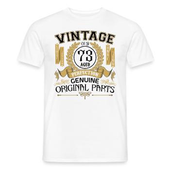 Vintage 73 years - birthday gift 73 years !!! - Men's T-Shirt - white - Front - AI Model Male 178 dark (178cm)