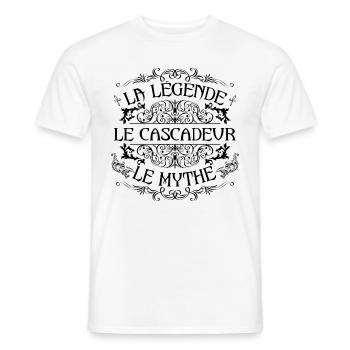 Cascadeur | la légende Cascadeur le mythe - T-shirt homme - blanc - Devant - AI Model Male 178 dark (178cm)