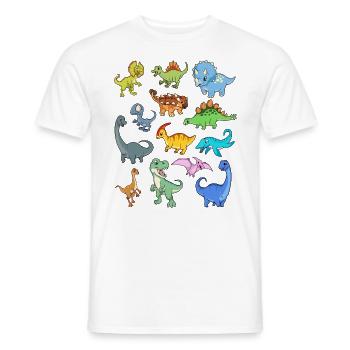 De nombreux dinosaures kawaii - T-shirt homme - blanc - Devant - AI Model Male 178 dark (178cm)