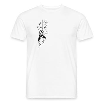 Ich liebe Klettern - Bergsteiger - Männer T-Shirt - Weiß - Vorne - AI Model Male 178 dark (178cm)