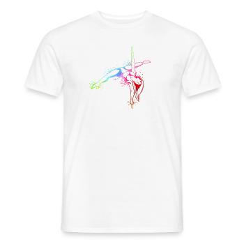 Colorful Pole Fitness Dancer - Men's T-Shirt - white - Front - AI Model Male 178 dark (178cm)