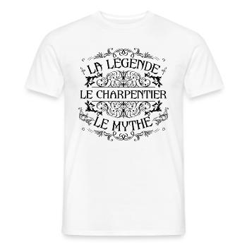 Charpentier | la légende Charpentier le mythe - T-shirt homme - blanc - Devant - AI Model Male 178 dark (178cm)