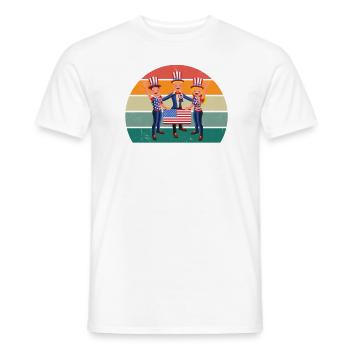 United States American American USA - Men's T-Shirt - white - Front - AI Model Male 178 dark (178cm)