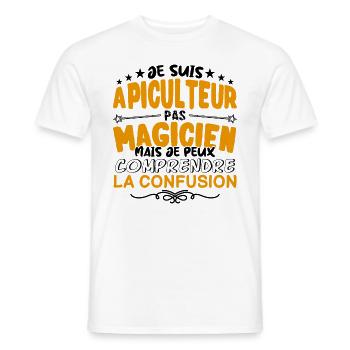 Apiculteur pas Magicien | le Meilleur Apiculteur - T-shirt homme - blanc - Devant - AI Model Male 178 dark (178cm)