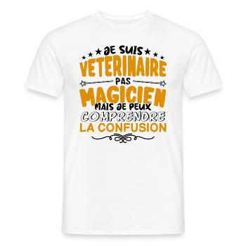Vétérinaire pas Magicien | le Meilleur Vétérinair - T-shirt homme - blanc - Devant - AI Model Male 178 dark (178cm)