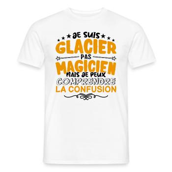 Glacier pas Magicien | le Meilleur Glacier cadeau - T-shirt homme - blanc - Devant - AI Model Male 178 dark (178cm)