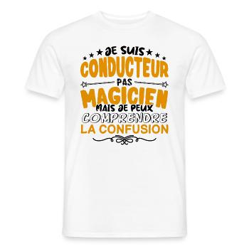 Conducteur pas Magicien | le Meilleur Conducteur - T-shirt homme - blanc - Devant - AI Model Male 178 dark (178cm)