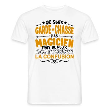 Garde-Chasse pas Magicien | le Meilleur Garde-Cha - T-shirt homme - blanc - Devant - AI Model Male 178 dark (178cm)