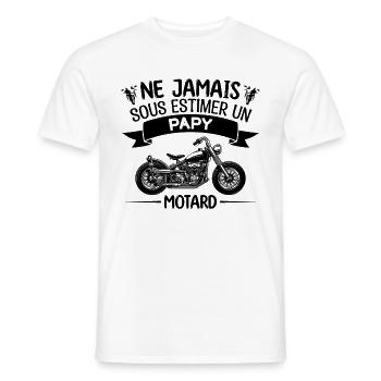 papy motard | cadeau papy motard moto - T-shirt homme - blanc - Devant - AI Model Male 178 dark (178cm)