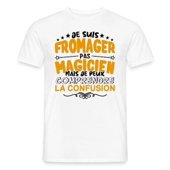 Fromager pas Magicien | le Meilleur Fromager cade - T-shirt homme - blanc - Devant - AI Model Male 178 dark (178cm)