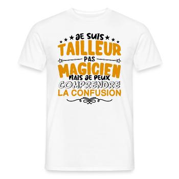Tailleur pas Magicien | le Meilleur Tailleur cade - T-shirt homme - blanc - Devant - AI Model Male 178 dark (178cm)