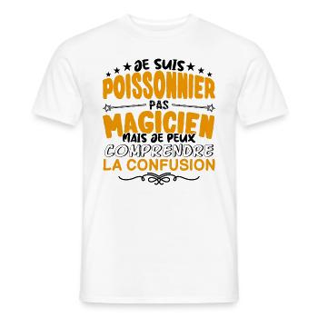 Poissonnier pas Magicien | le Meilleur Poissonnie - T-shirt homme - blanc - Devant - AI Model Male 178 dark (178cm)
