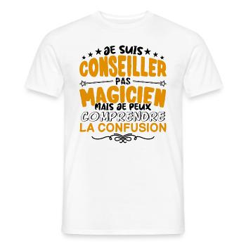 Conseiller pas Magicien | le Meilleur Conseiller - T-shirt homme - blanc - Devant - AI Model Male 178 dark (178cm)