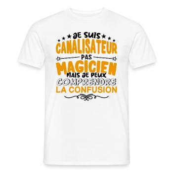 Canalisateur pas Magicien | le Meilleur Canalisat - T-shirt homme - blanc - Devant - AI Model Male 178 dark (178cm)