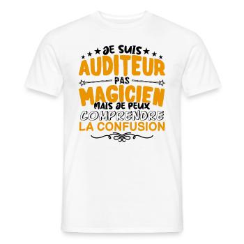 Auditeur pas Magicien | le Meilleur Auditeur cade - T-shirt homme - blanc - Devant - AI Model Male 178 dark (178cm)