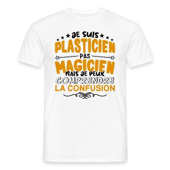 Plasticien pas Magicien | le Meilleur Plasticien - T-shirt homme - blanc - Devant - AI Model Male 178 dark (178cm)