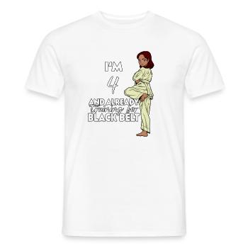 J’ai 4 ans - Karaté fille - T-shirt homme - blanc - Devant - AI Model Male 178 dark (178cm)