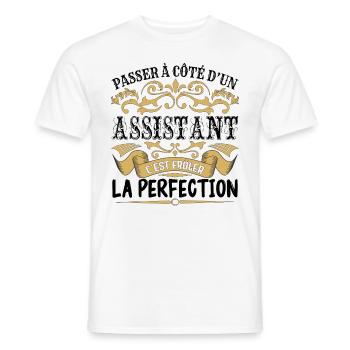 Assistant | le Meilleur cadeau Assistant - T-shirt homme - blanc - Devant - AI Model Male 178 dark (178cm)