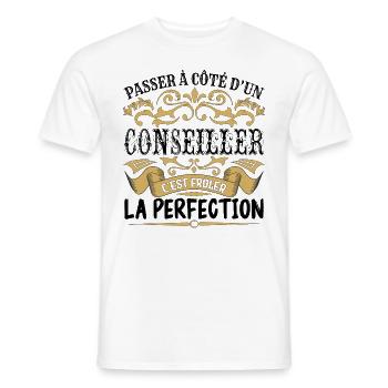 Conseiller | le Meilleur cadeau Conseiller - T-shirt homme - blanc - Devant - AI Model Male 178 dark (178cm)