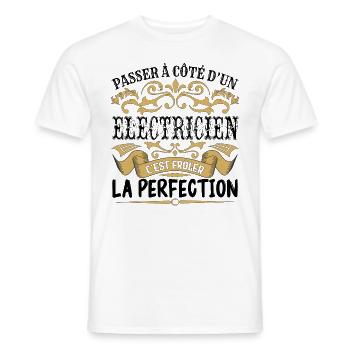 Electricien | le Meilleur cadeau Electricien - T-shirt homme - blanc - Devant - AI Model Male 178 dark (178cm)