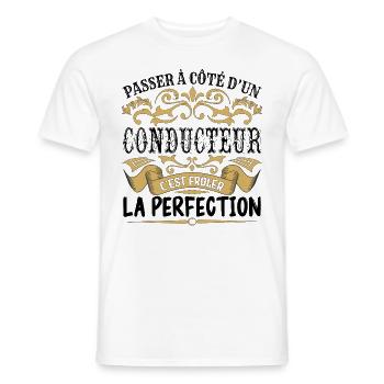 Conducteur | le Meilleur cadeau Conducteur - T-shirt homme - blanc - Devant - AI Model Male 178 dark (178cm)